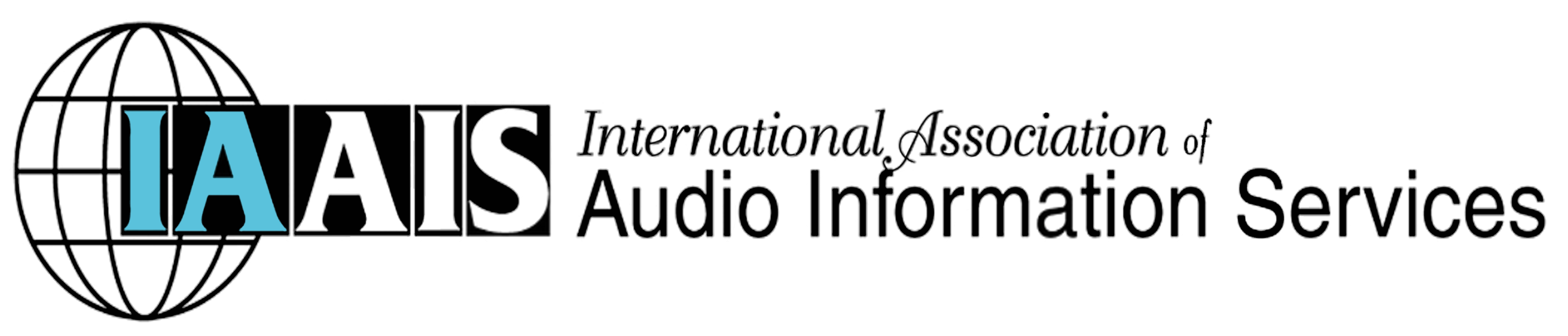 IAAIS logo has the outline of a globe with large letters IAAIS coming out of the center and the full organization name to the right.